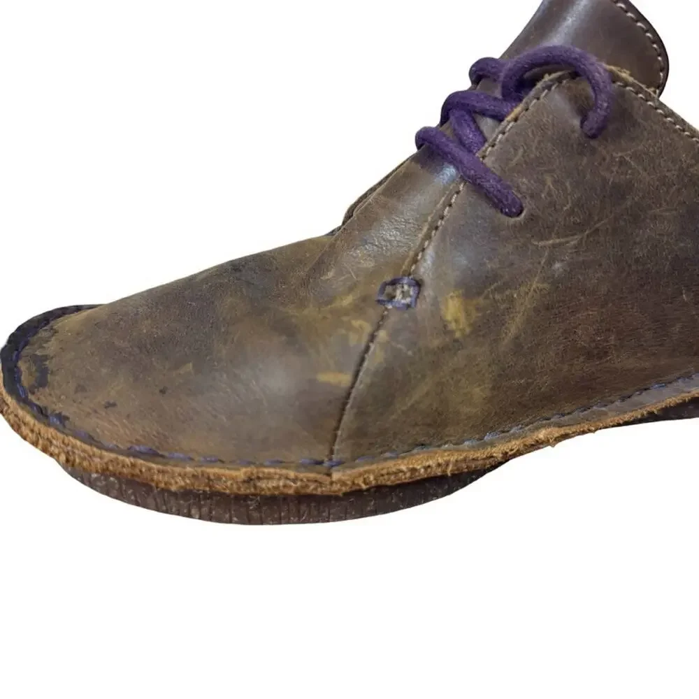 Clarks Unstructured Janey Mae Brown Leather Lace Up Oxford Shoes Comfort sz 8.5